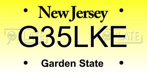 G35LKE New Jersey License Plate