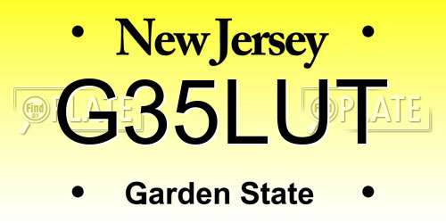 G35LUT New Jersey License Plate