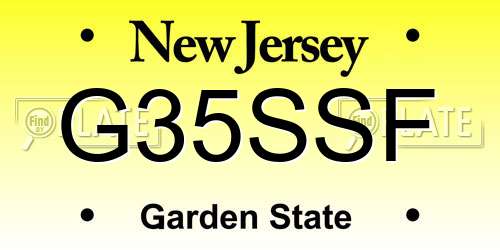G35SSF New Jersey License Plate