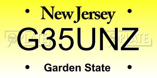 G35UNZ New Jersey License Plate