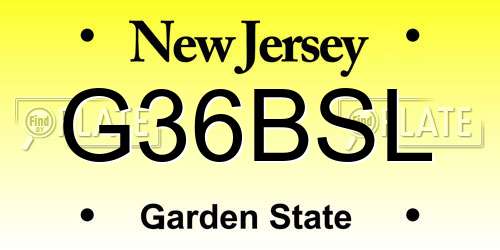 G36BSL New Jersey License Plate