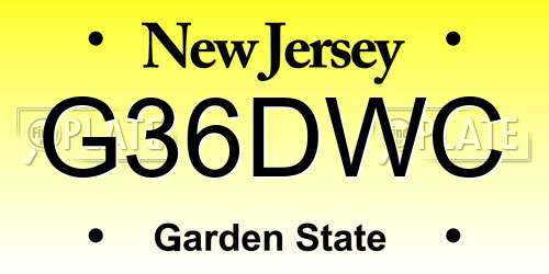 G36DWC New Jersey License Plate