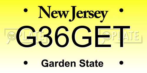 G36GET New Jersey License Plate