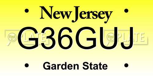 G36GUJ New Jersey License Plate