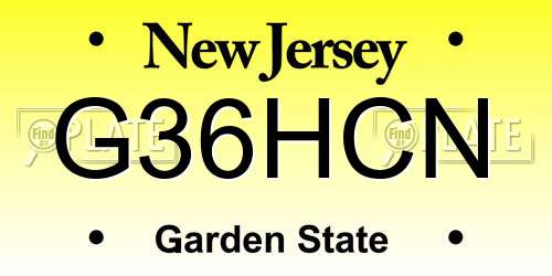 G36HCN New Jersey License Plate