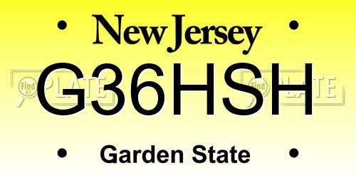 G36HSH New Jersey License Plate