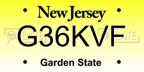 G36KVF New Jersey License Plate