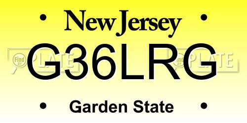 G36LRG New Jersey License Plate