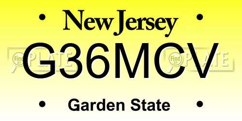 G36MCV New Jersey License Plate