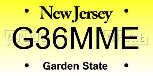 G36MME New Jersey License Plate