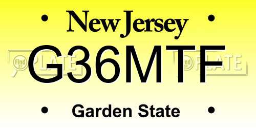 G36MTF New Jersey License Plate