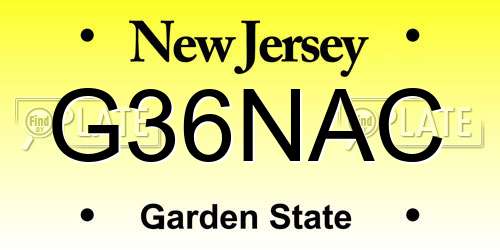G36NAC New Jersey License Plate