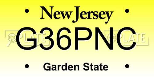 G36PNC New Jersey License Plate