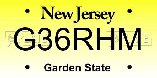G36RHM New Jersey License Plate