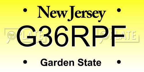 G36RPF New Jersey License Plate