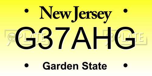 G37AHG New Jersey License Plate