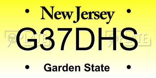 G37DHS New Jersey License Plate