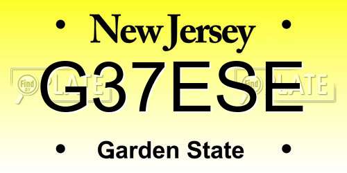 G37ESE New Jersey License Plate