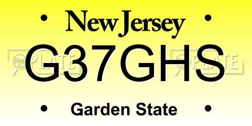 G37GHS New Jersey License Plate