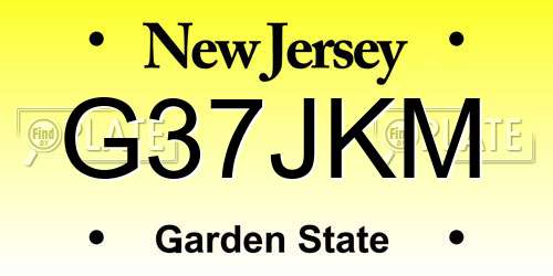 G37JKM New Jersey License Plate