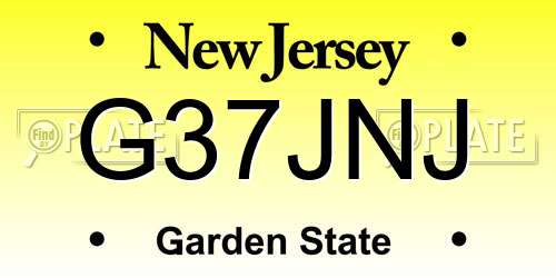 G37JNJ New Jersey License Plate