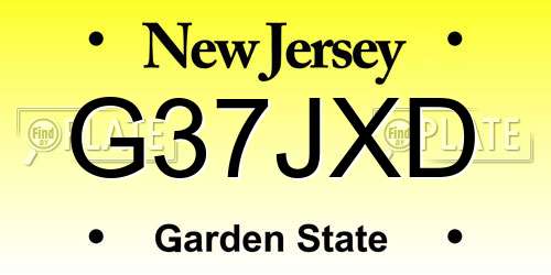 G37JXD New Jersey License Plate