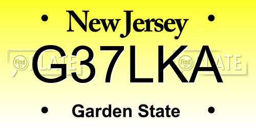 G37LKA New Jersey License Plate
