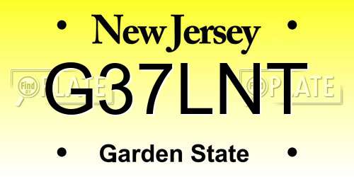G37LNT New Jersey License Plate