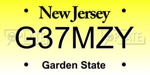 G37MZY New Jersey License Plate
