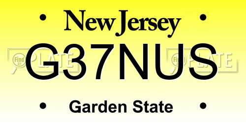 G37NUS New Jersey License Plate