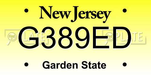 G389ED New Jersey License Plate