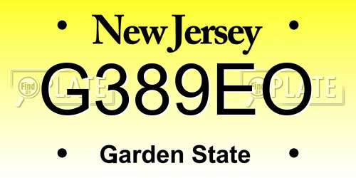G389EO New Jersey License Plate