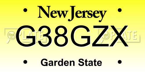 G38GZX New Jersey License Plate