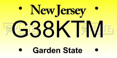 G38KTM New Jersey License Plate