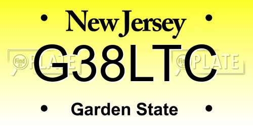G38LTC New Jersey License Plate