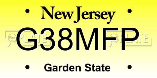 G38MFP New Jersey License Plate
