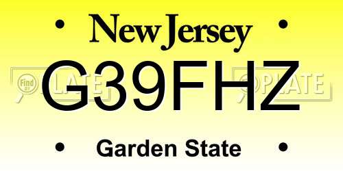 G39FHZ New Jersey License Plate