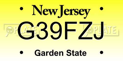 G39FZJ New Jersey License Plate