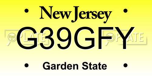G39GFY New Jersey License Plate