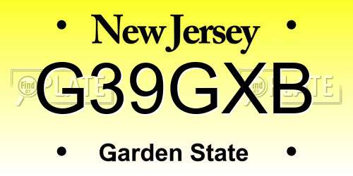 G39GXB New Jersey License Plate