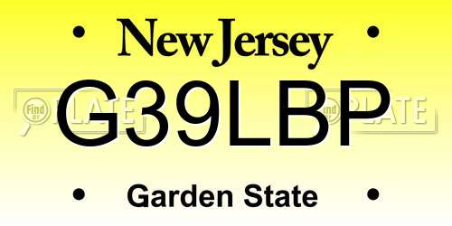 G39LBP New Jersey License Plate