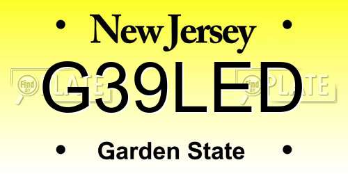 G39LED New Jersey License Plate