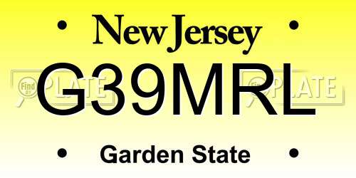 G39MRL New Jersey License Plate