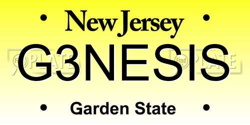 G3NESIS New Jersey License Plate