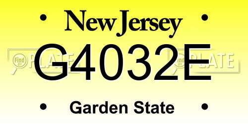 G4032E New Jersey License Plate