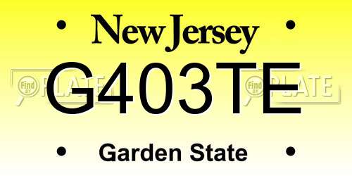 G403TE New Jersey License Plate
