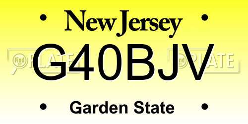 G40BJV New Jersey License Plate