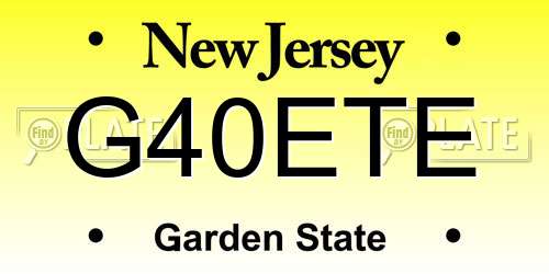 G40ETE New Jersey License Plate