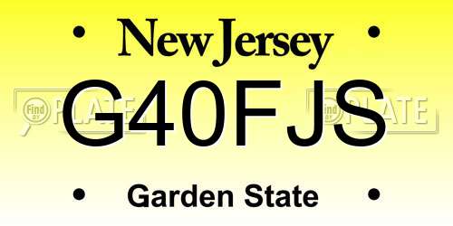G40FJS New Jersey License Plate