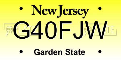 G40FJW New Jersey License Plate